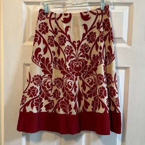 Ann Taylor red floral skirt - Size 8